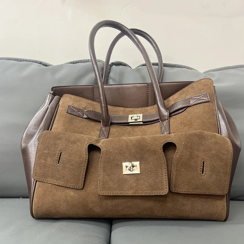 Suede Patchwork Tote