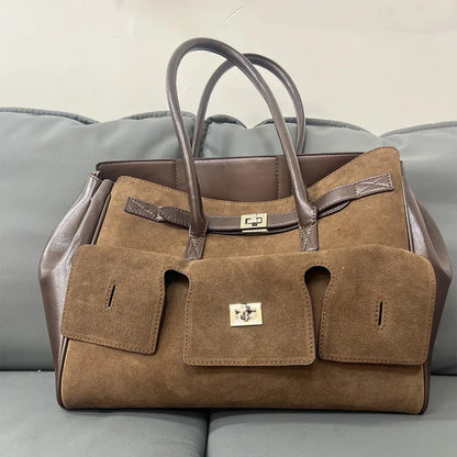 Suede Patchwork Tote