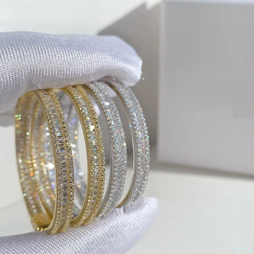 Luxury Gold CZ Hoop Earrings – Elegant Women’s Jewelry