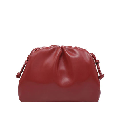 Women's PU Leather Cloud Bag - Ruched Dumpling Small Crossbody Clutch for Parties, Weddings, and Chic Style
