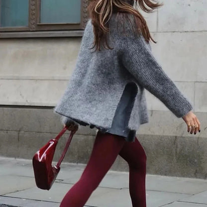 Soft Grey Mohair Sweater for Women