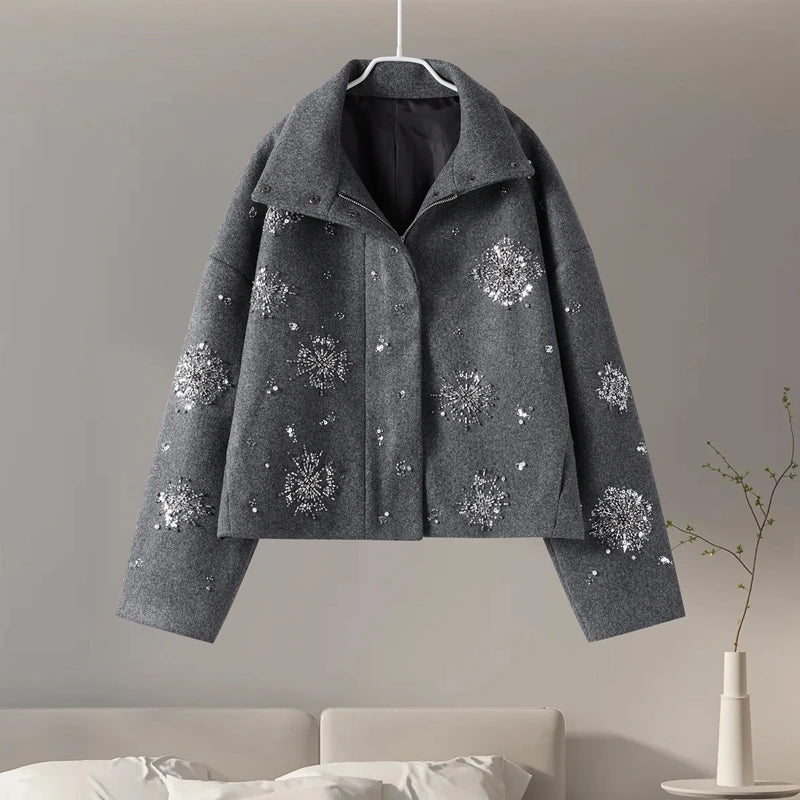 Snowflake Sequin Jacket for Women
