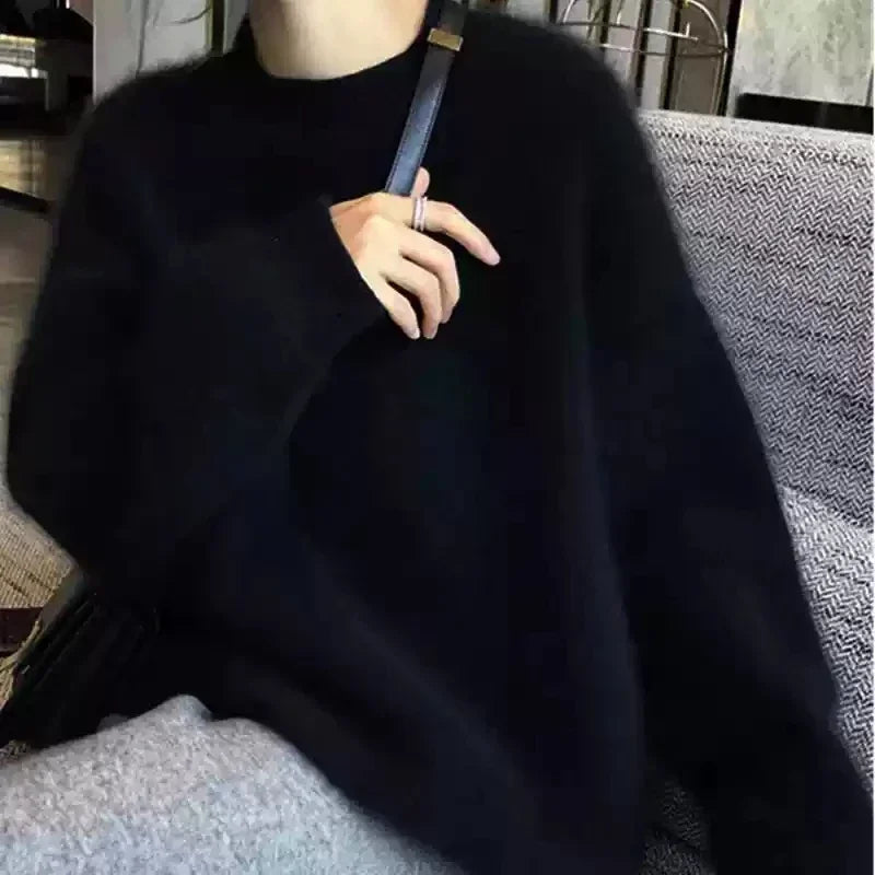 Cozy Mink Fleece Oversized Sweater – Soft and Warm Winter Pullover for Women