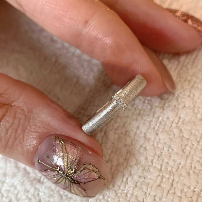 Gold Matte Zircon Ring – Elegant Women's Statement Ring