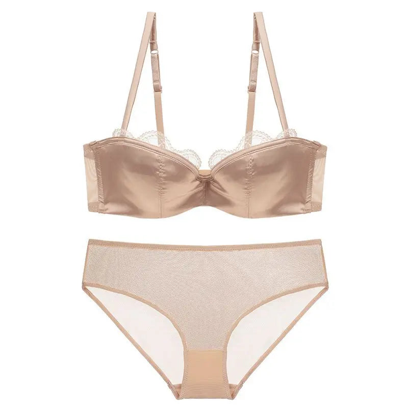Elegant Lace Push-Up Bra and Panty Set for Women