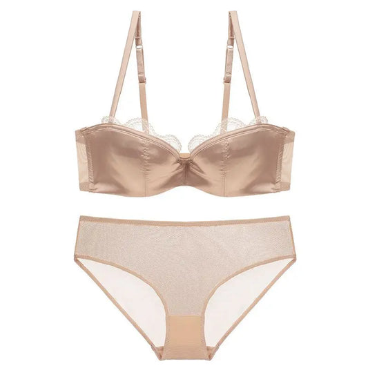 Elegant Lace Push-Up Bra and Panty Set for Women