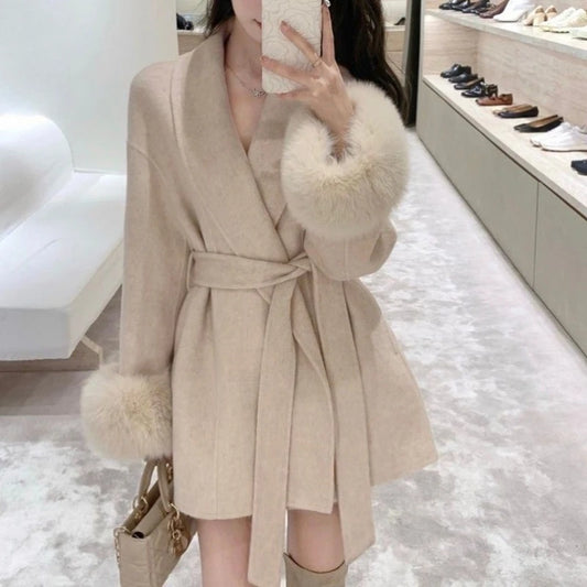 Striped Wool Coat