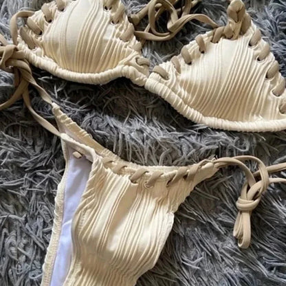 Flattering Halter Two-Piece Bikini for Women