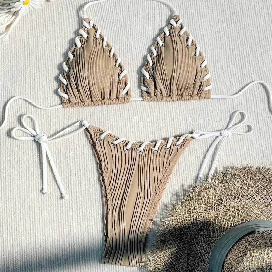 Flattering Halter Two-Piece Bikini for Women