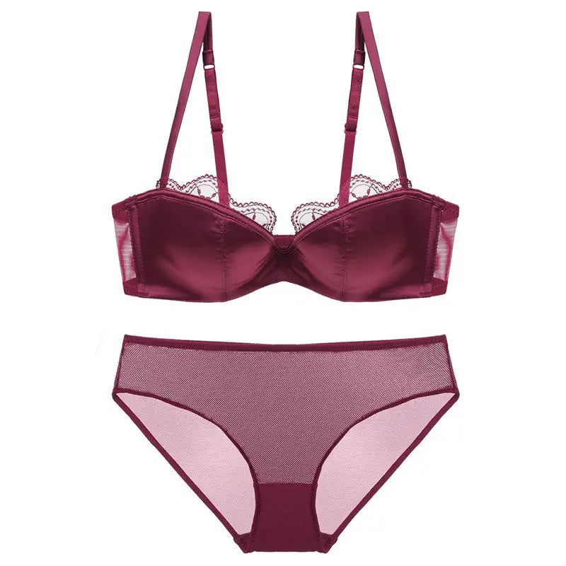 Elegant Lace Push-Up Bra and Panty Set for Women