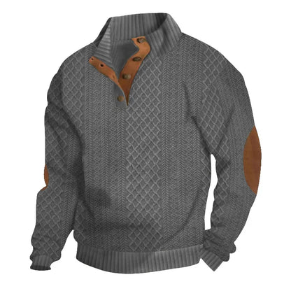 Men's Jacquard Sweatshirt – Stylish Textured Casual Pullover