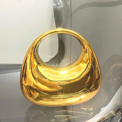 Golden Round Clutch – Elegant Evening Bag