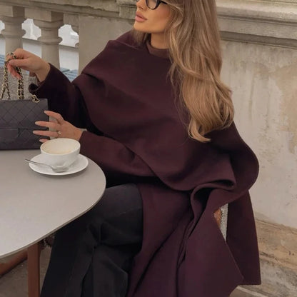 Burgundy Wool Overcoat - Elegant Women’s Winter Wool Coat for Cozy and Chic Winter Looks