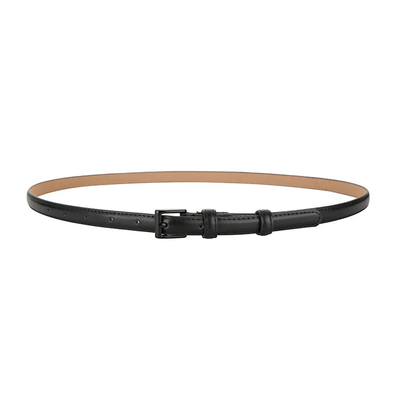 Genuine Leather Skinny Belt for Women – Stylish Waist Accessory