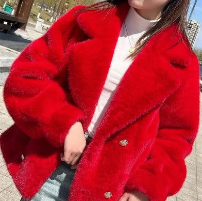Elegant Mink Fur Short Coat – Women's Stylish and Warm Winter Outerwear