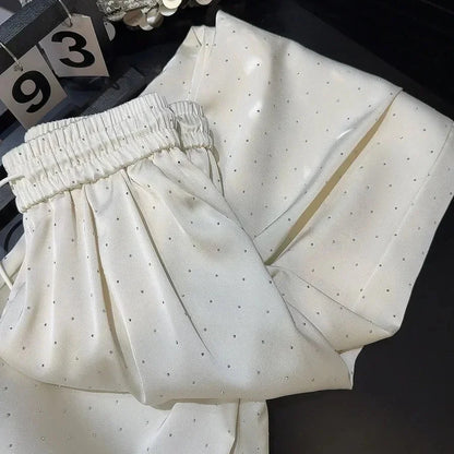 Rhinestone Wide Leg Pants for Women