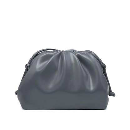 Women's PU Leather Cloud Bag - Ruched Dumpling Small Crossbody Clutch for Parties, Weddings, and Chic Style