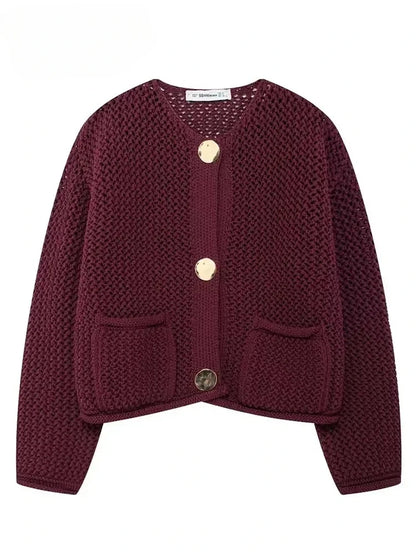 Relaxed Fit Knitted Cardigan for Women