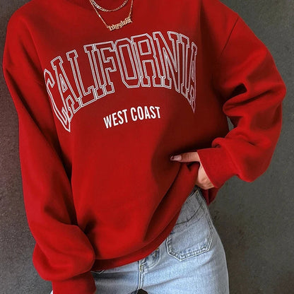 Women's California Print Sweatshirt - Casual and Trendy Pullover