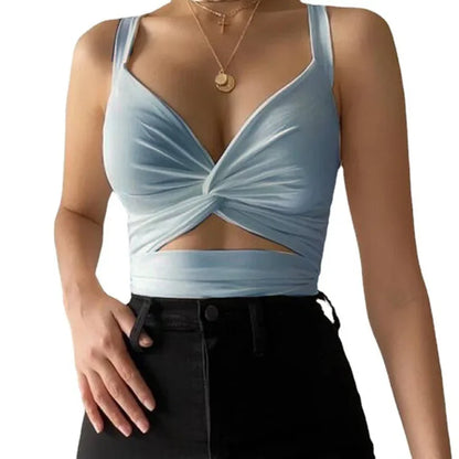 Crisscross Halter Crop Top – Trendy and Comfortable Women's Fashion