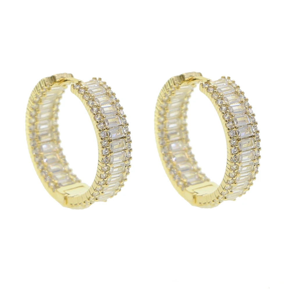 Luxury Gold CZ Hoop Earrings – Elegant Women’s Jewelry