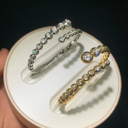 Geometric CZ Bangle – Elegant Bracelet for Women