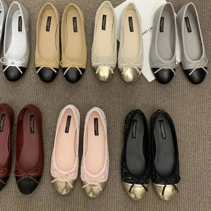 Bow Knot Ballet Flats - Stylish Women’s Ballet Shoes with Comfortable Fit and Bow Detail