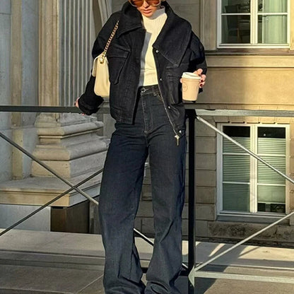 Wide-Leg High-Waist Denim Jeans