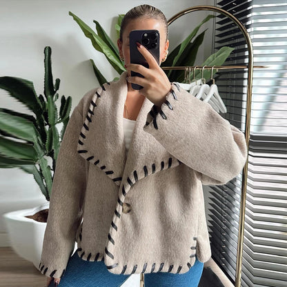 Chic Wool Plush Coat – Stylish Women’s Winter Outerwear for Warmth and Elegance