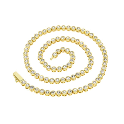 Geometric CZ Tennis Necklace – Elegant Jewelry with Cubic Zirconia Stones