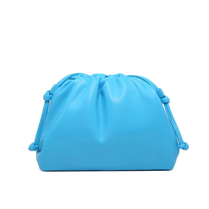 Women's PU Leather Cloud Bag - Ruched Dumpling Small Crossbody Clutch for Parties, Weddings, and Chic Style