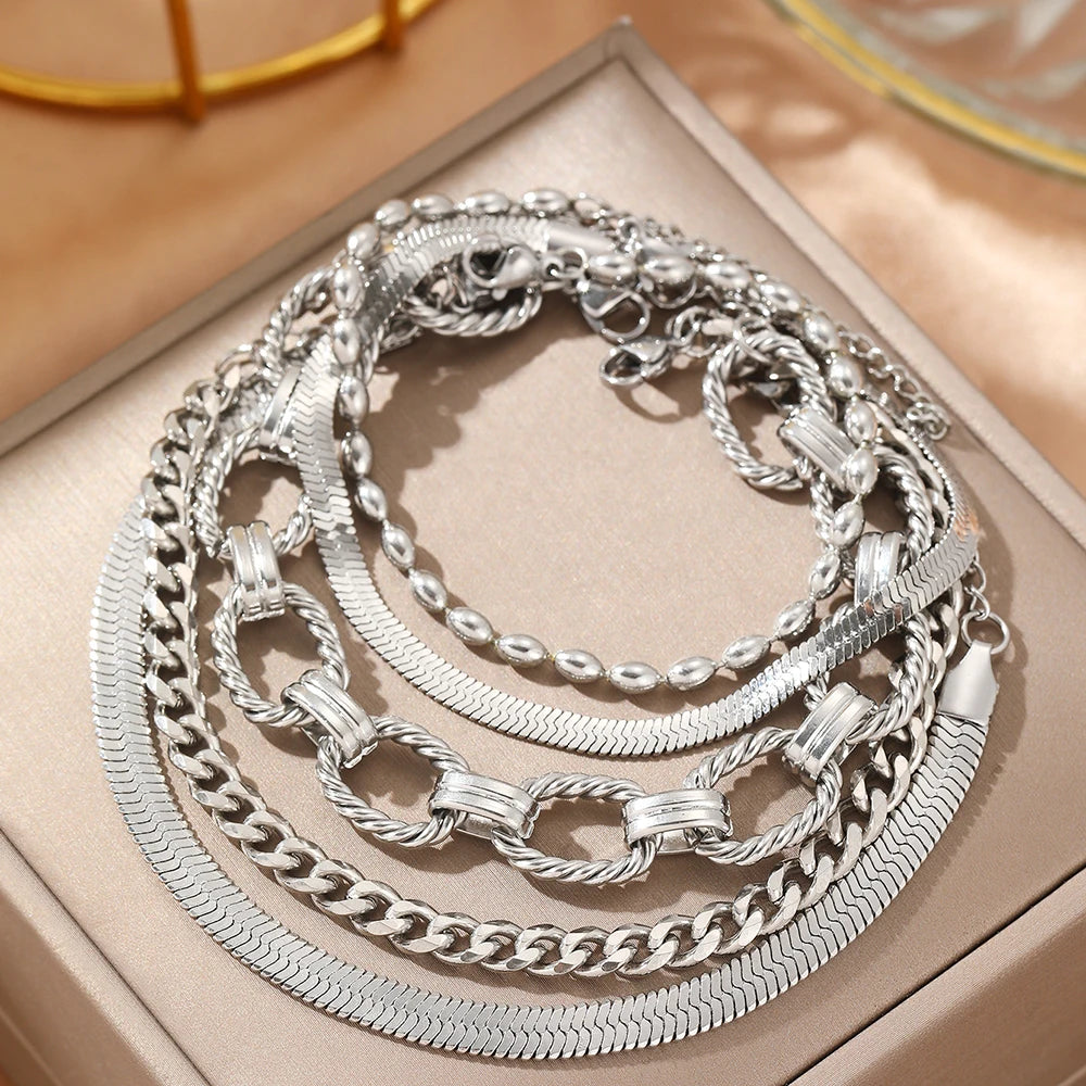 Stainless Steel Bracelet Set for Women