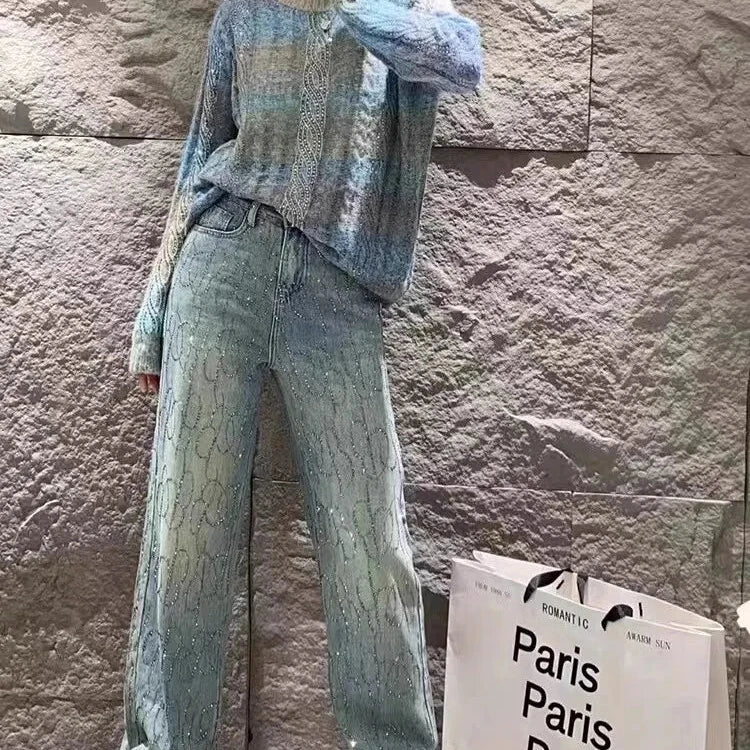 Shiny Diamond Rhinestone Jeans for Women