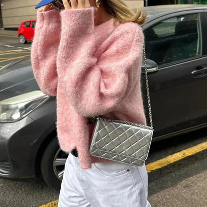 Pink Wool Cashmere Sweater for Women