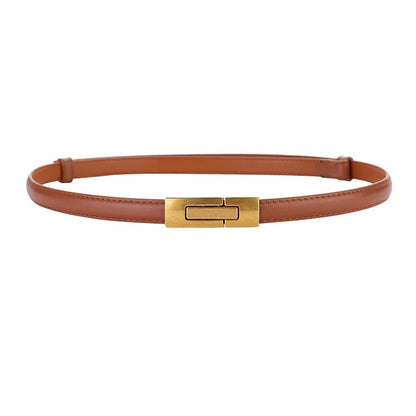 Elegant Leather Gold Buckle Belt – Stylish Women’s Adjustable Fashion Accessory