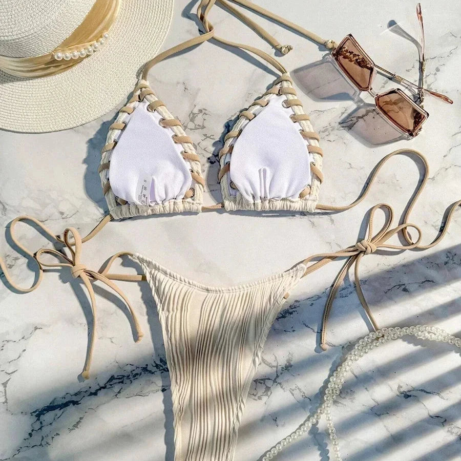 Flattering Halter Two-Piece Bikini for Women