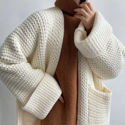 Women's Candy Color Cardigan - Vibrant and Cozy Knit Sweater