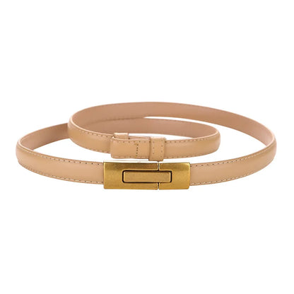 Elegant Leather Gold Buckle Belt – Stylish Women’s Adjustable Fashion Accessory