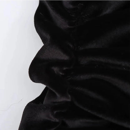 Velvet Ruched Midi Dress - Bodycon Sleeveless Long Dress for Autumn Parties and Special Occasions