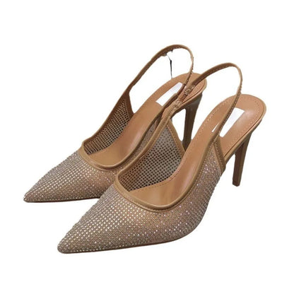 Diamond Slingback Heeled Sandals – Elegant Sparkling High Heels for Special Occasions