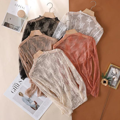 Sheer Lace Crop Top for Women