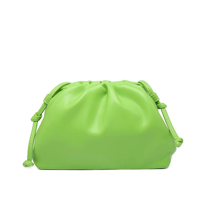 Women's PU Leather Cloud Bag - Ruched Dumpling Small Crossbody Clutch for Parties, Weddings, and Chic Style