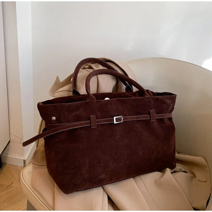 Vintage Suede Tote Bag