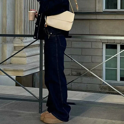 Wide-Leg High-Waist Denim Jeans
