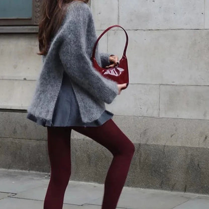 Soft Grey Mohair Sweater for Women