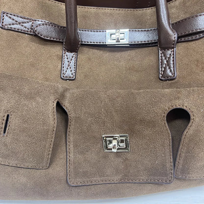 Suede Patchwork Tote