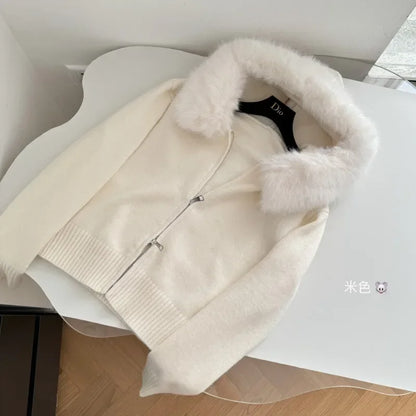 Women's Cashmere Hooded Zipper Cardigan - Soft, Warm, and Stylish Knit Outerwear