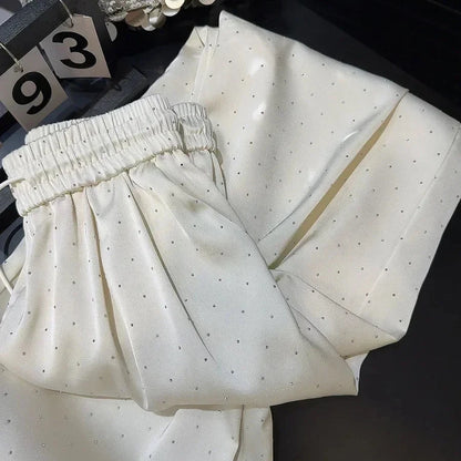 Rhinestone Wide Leg Pants for Women