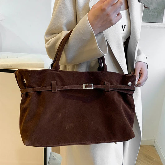 Vintage Suede Tote Bag