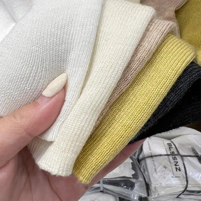 Semi-High Neck Knit Sleeveless Top for Women